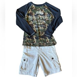 Cargo Shorts and Camo Long Sleeve